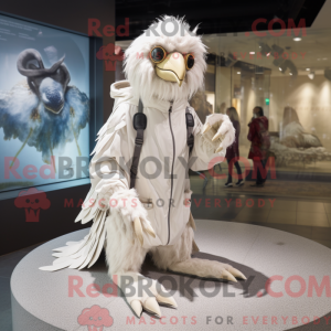 Hvid Harpy maskot kostume...