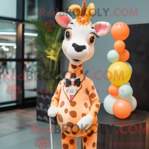 Pfirsich-Giraffe-Maskottche...
