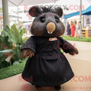 Sort marsvin maskot kostume...