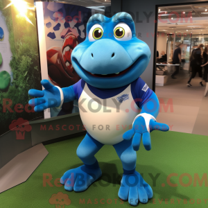 Blue Frog mascot costume...