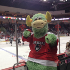 Brun og beige hundemaskot med hvit t-skjorte - Redbrokoly.com