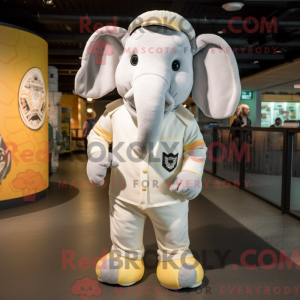Cream Elephant maskot drakt...