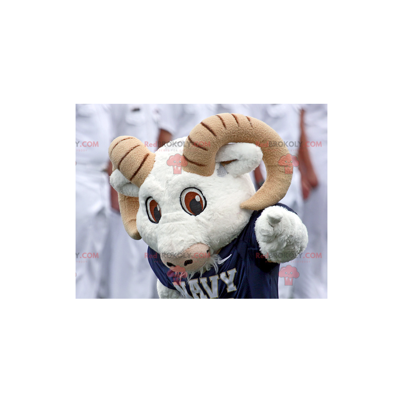 Mascotte de bélier de bouc blanc et marron - Redbrokoly.com