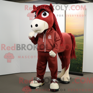 Maroon Mare maskot kostume...