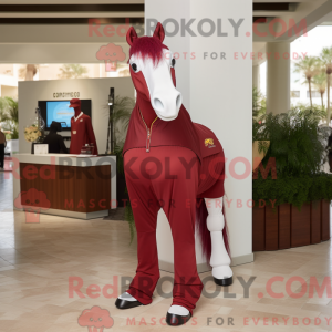 Maroon Mare maskot kostume...