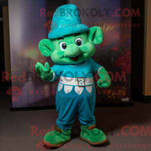 Teal Leprechaun Maskottchen...