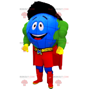 Mascotte di mappa del mondo di supereroi - Redbrokoly.com