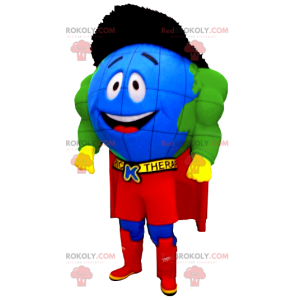 Superhelt verdenskort maskot - Redbrokoly.com