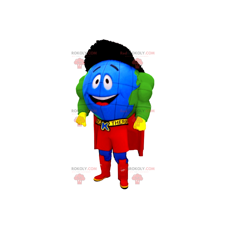 Mascotte de mappemonde super-héros - Redbrokoly.com