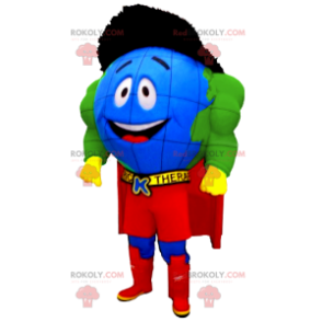Superhelt verdenskort maskot - Redbrokoly.com
