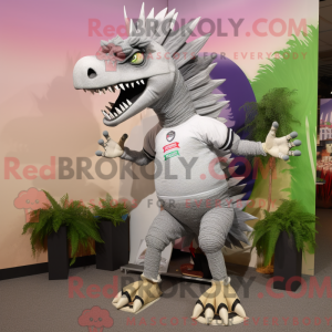 Sølv Spinosaurus maskot...