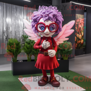 Maroon Amor maskot kostume...
