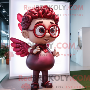 Maroon Amor maskot kostume...