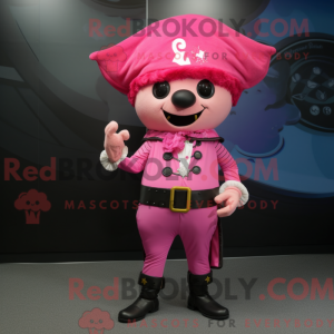 Rosa piratmaskotdraktfigur...