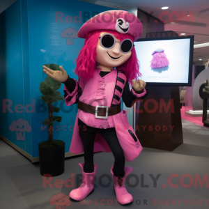 Pink Pirate mascot costume...