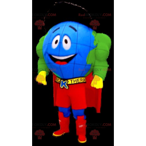 Mascotte de mappemonde super-héros - Redbrokoly.com