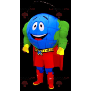 Mascotte de mappemonde super-héros - Redbrokoly.com