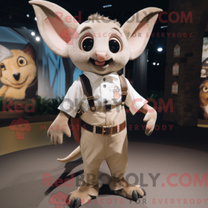Beige Bat mascottekostuum...