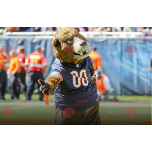 Mascota del oso pardo con una camiseta azul - Redbrokoly.com