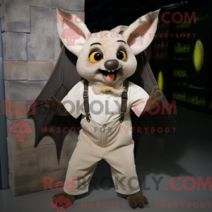 Beige Bat mascottekostuum...