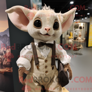 Beige Bat mascottekostuum...