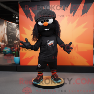 Sort skateboard maskot...