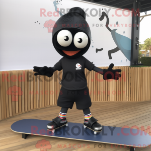 Sort skateboard maskot...