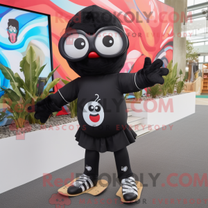 Sort skateboard maskot...
