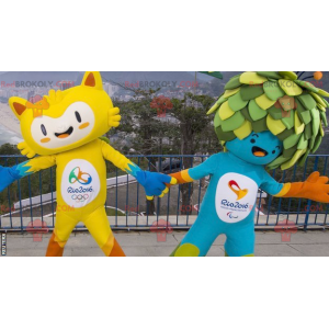 2 Mascotte Dei Giochi Olimpici 16 Di Rio Formato L 175 180 Cm