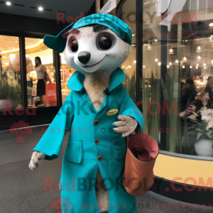 Blågrøn Meerkat maskot...