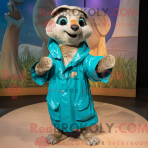Blågrøn Meerkat maskot...