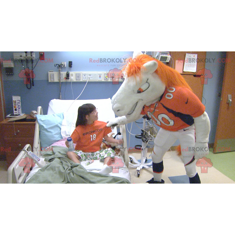 White and orange horse mascot - Redbrokoly.com White and orange horse mascot - Redbrokoly.com