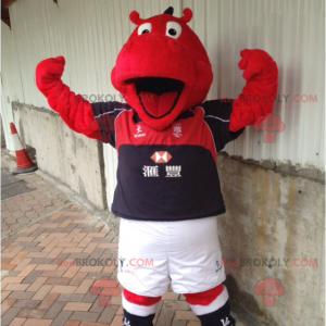 Mascotte ippopotamo rosso in abiti sportivi - Redbrokoly.com