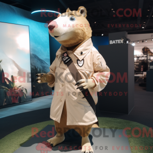 Beige Capybara mascot...