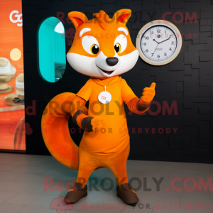 Orange Wiesel Maskottchen...