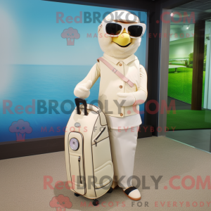 Cream Golf Bag maskot...
