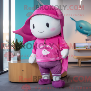 Magenta Narwhal maskot...