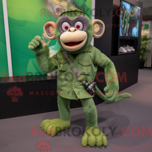 Groene aap mascottekostuum...