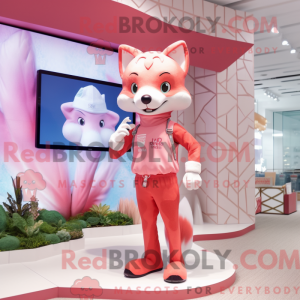 Pink Fox-maskotdraktfigur...