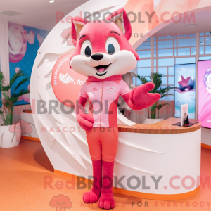 Pink Fox mascottekostuum...