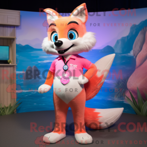 Pink Fox-maskotdraktfigur...