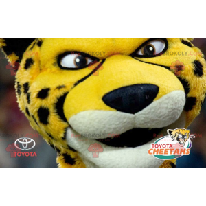 Black and white yellow tiger cheetah mascot - Redbrokoly.com