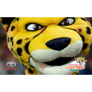 Svart og hvit gul tiger cheetah maskot - Redbrokoly.com