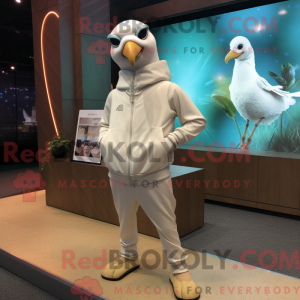 Beige Dove maskot kostume...