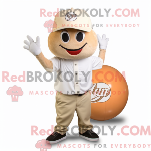 Tan golfbold maskot kostume...