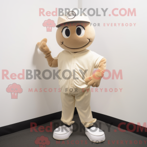 Tan golfbold maskot kostume...