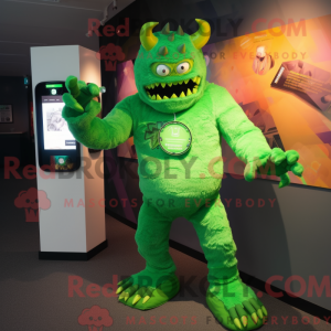 Grön Demon mask drakt...
