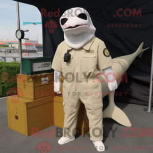 Beige Beluga Whale maskot...