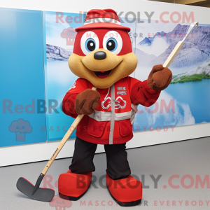 Red Ice Hockey Stick mascot...