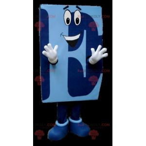 Blauwe hoofdletter E mascotte